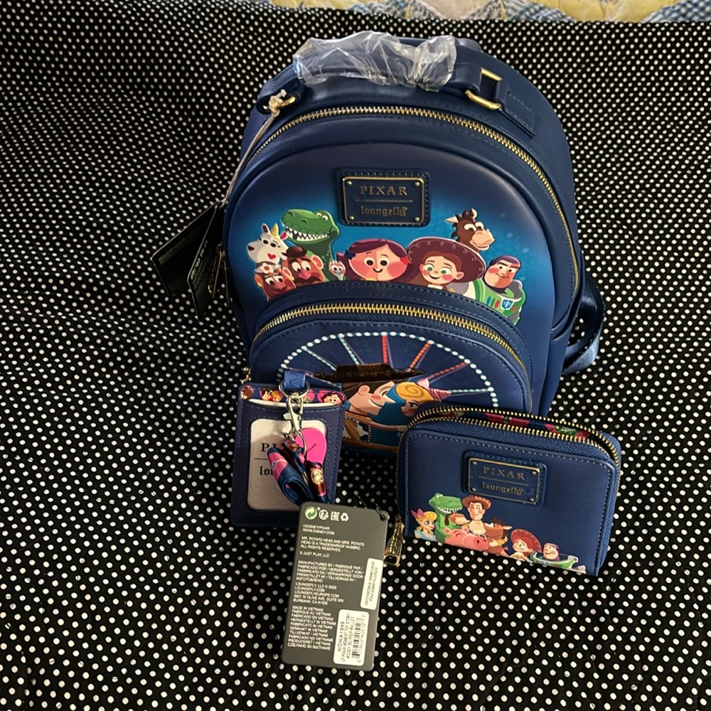 Loungefly Blue Mini Backpack and Wallet Set